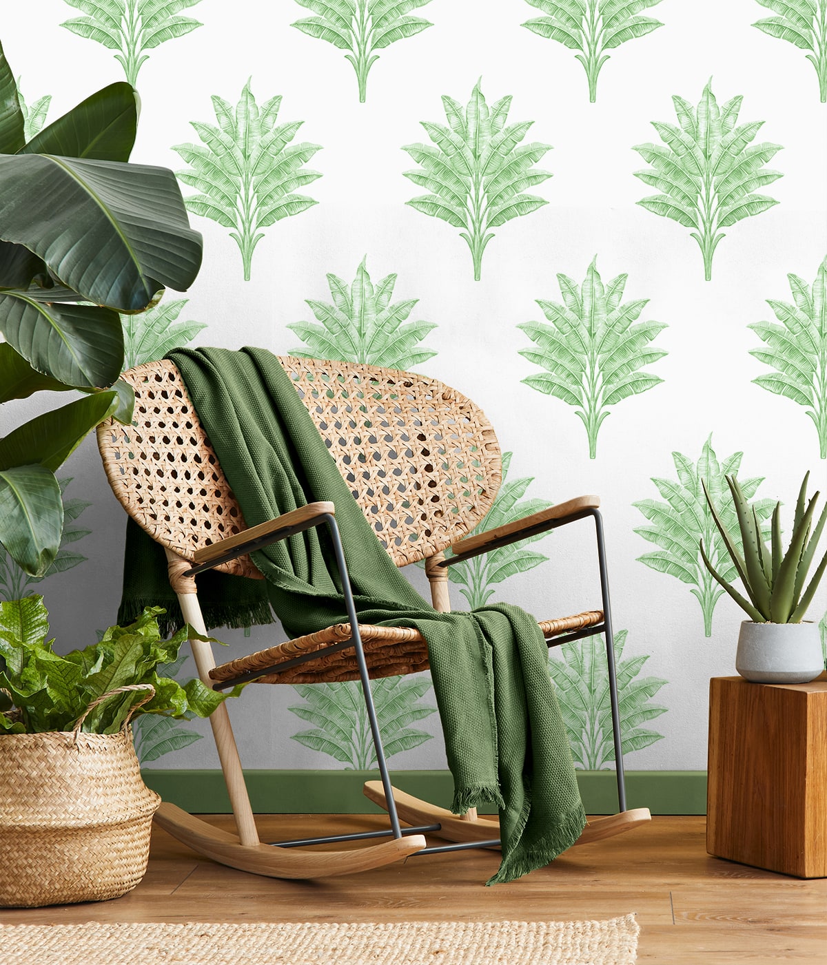 Sea Breeze Palm Peel and Stick Removable Wallpaper