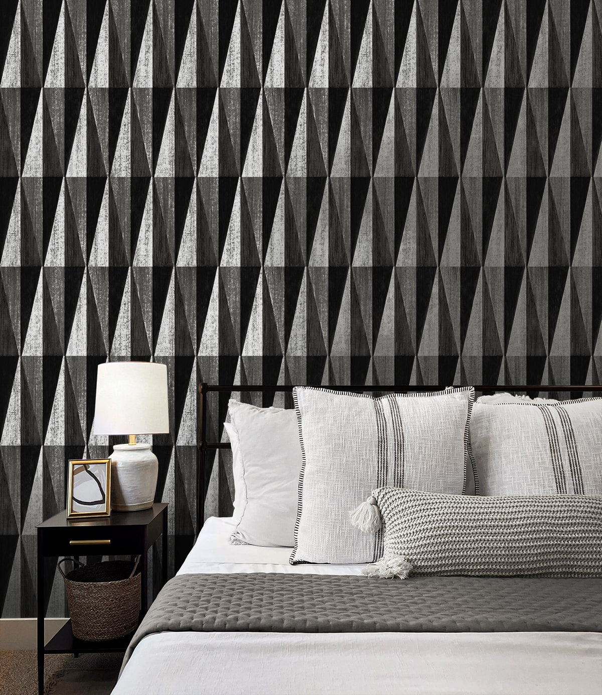 Pieced Diamonds Geometric Peel and Stick Removable Wallpaper