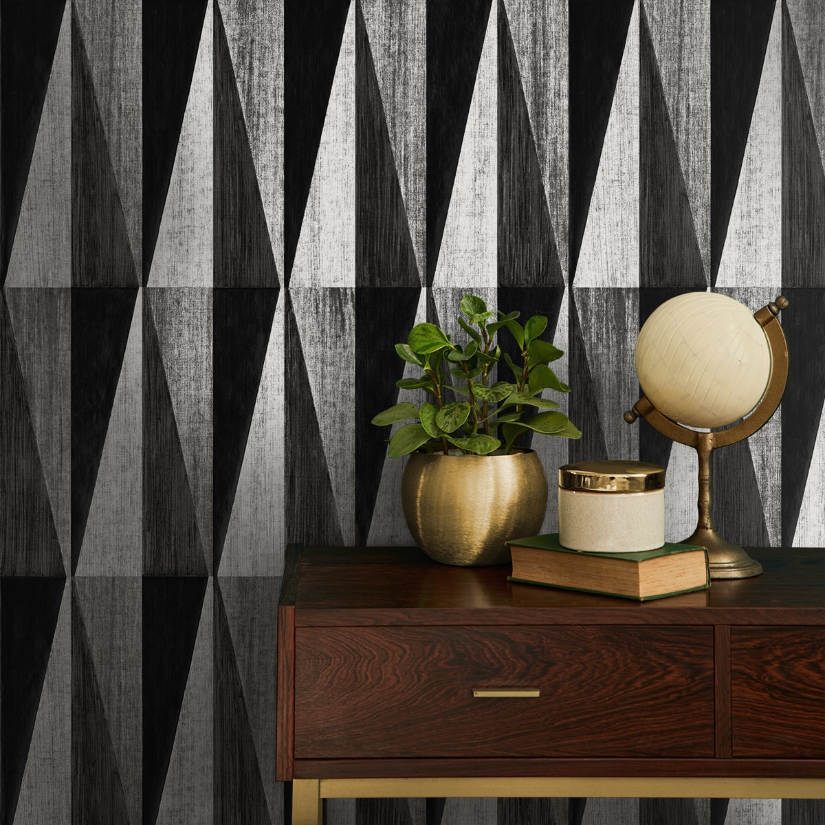 Pieced Diamonds Geometric Peel and Stick Removable Wallpaper