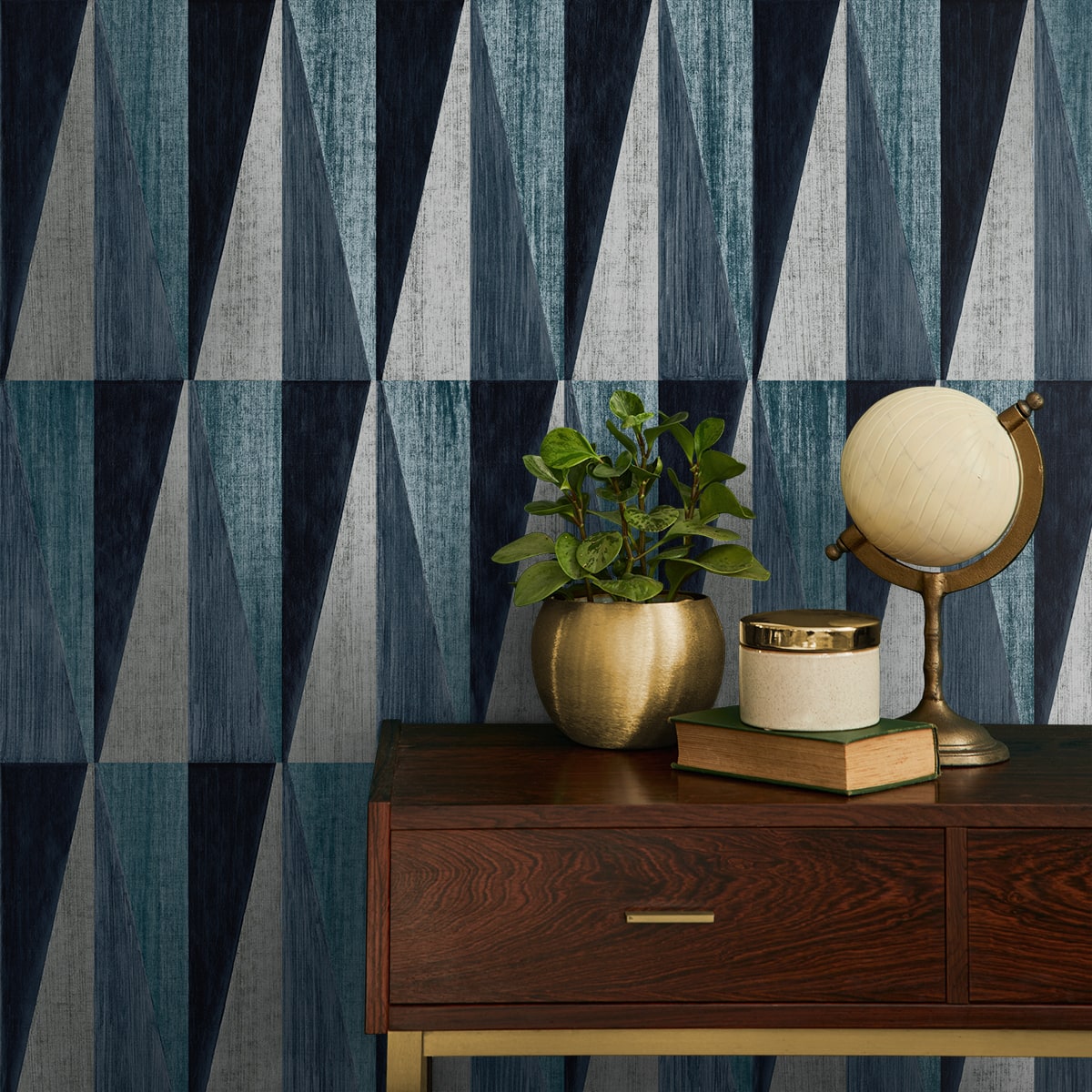 Pieced Diamonds Geometric Peel and Stick Removable Wallpaper