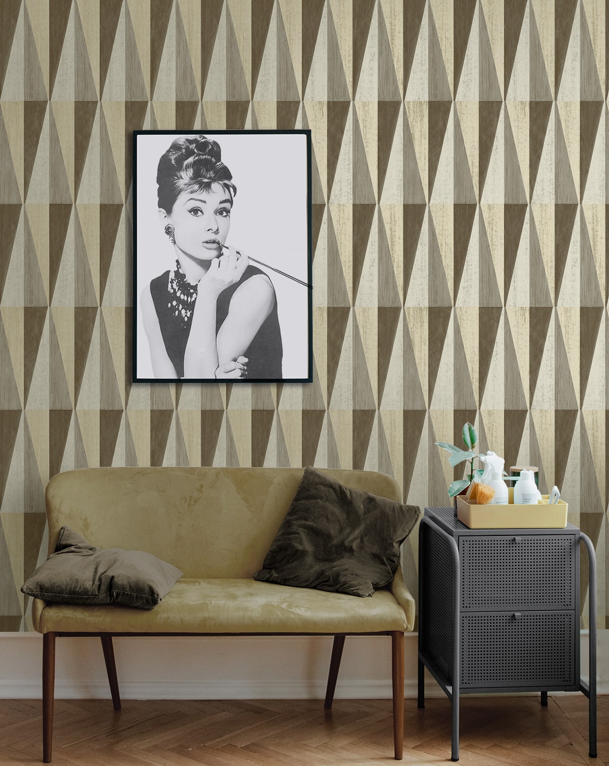 Pieced Diamonds Geometric Peel and Stick Removable Wallpaper