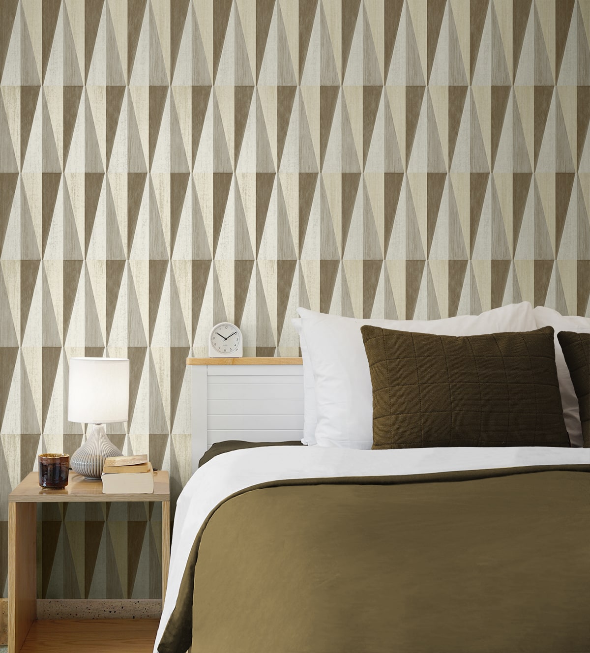 Pieced Diamonds Geometric Peel and Stick Removable Wallpaper