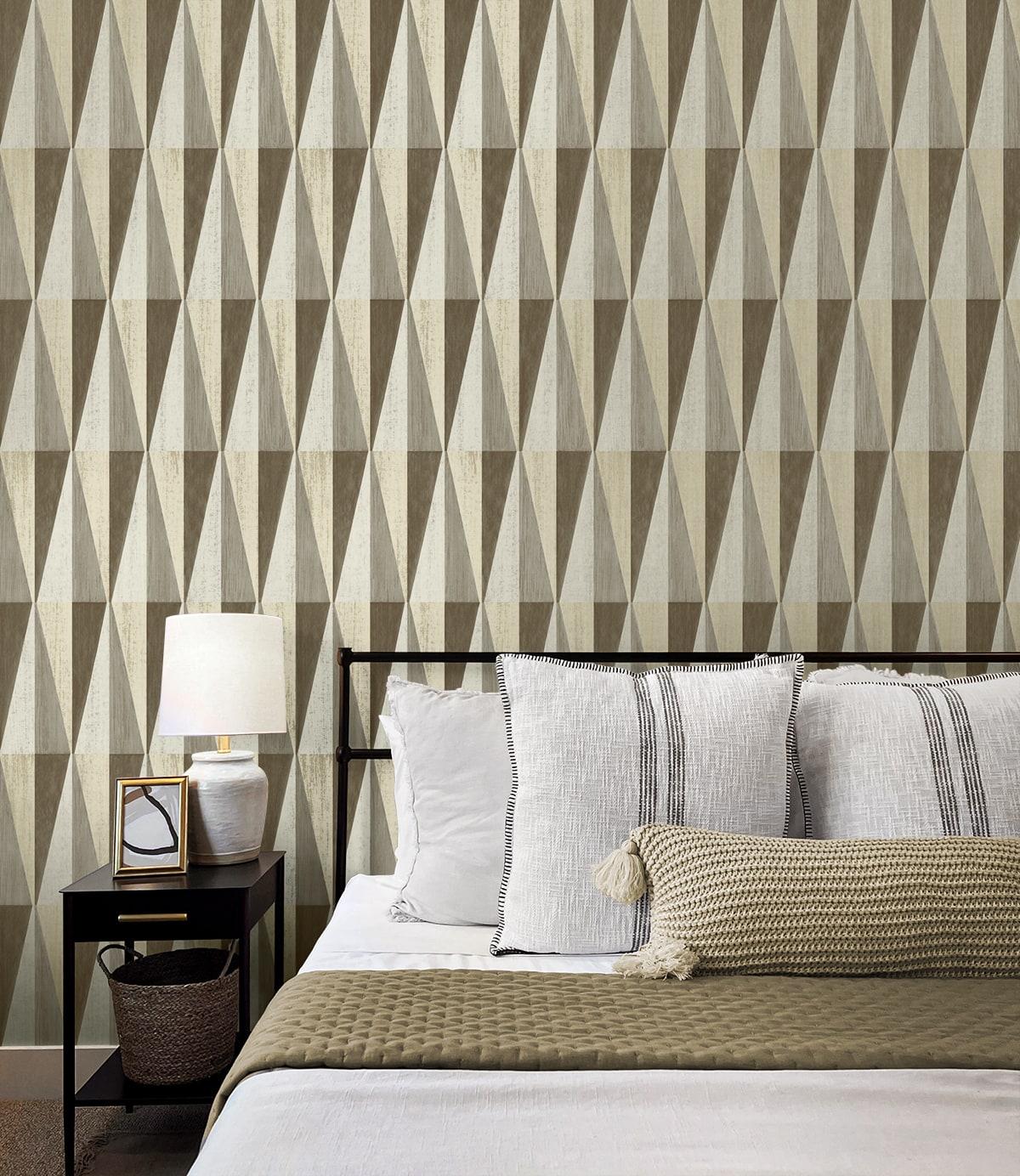 Pieced Diamonds Geometric Peel and Stick Removable Wallpaper