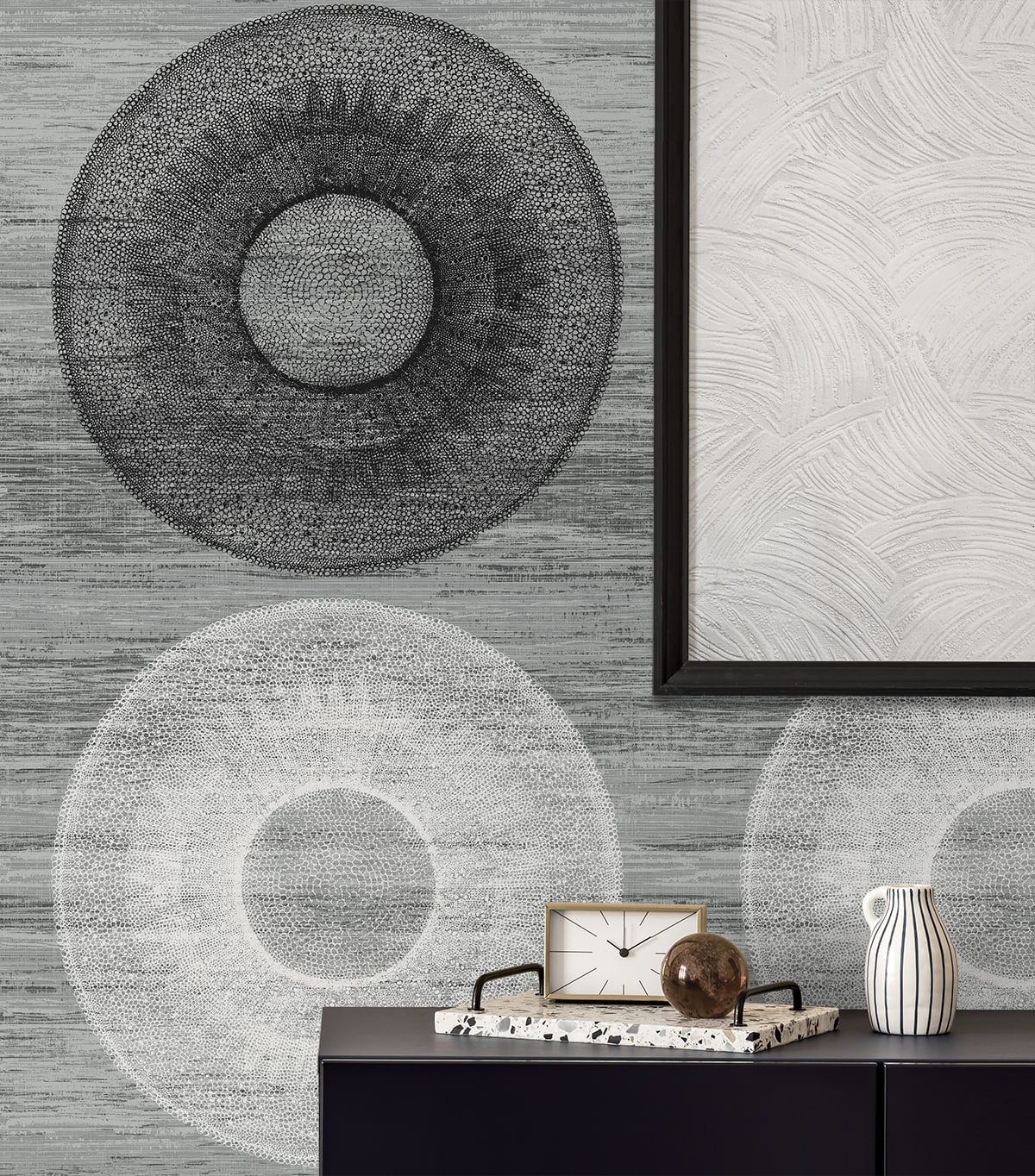 Large Circle Geometric Peel and Stick Removable Wallpaper