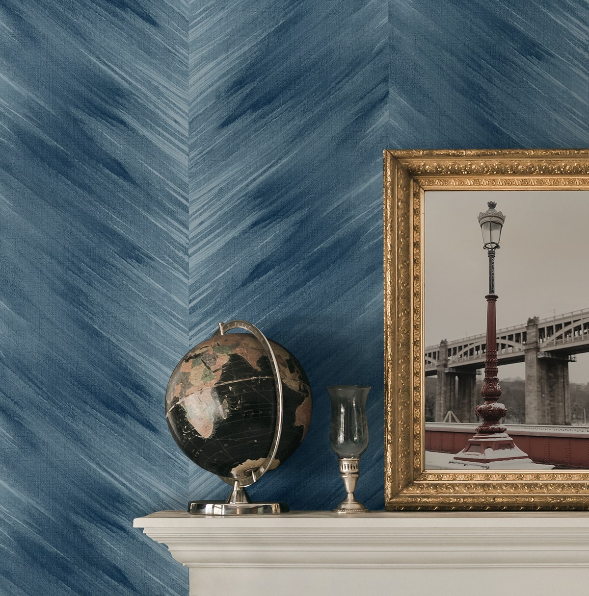 Washed Chevron Abstract Peel and Stick Removable Wallpaper