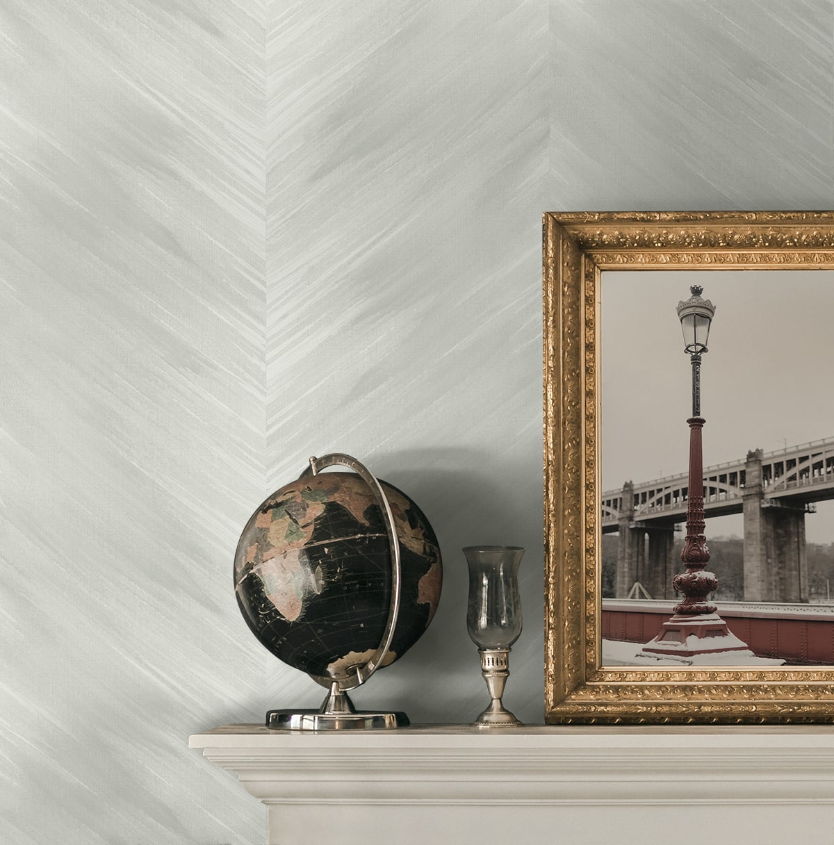 Washed Chevron Abstract Peel and Stick Removable Wallpaper