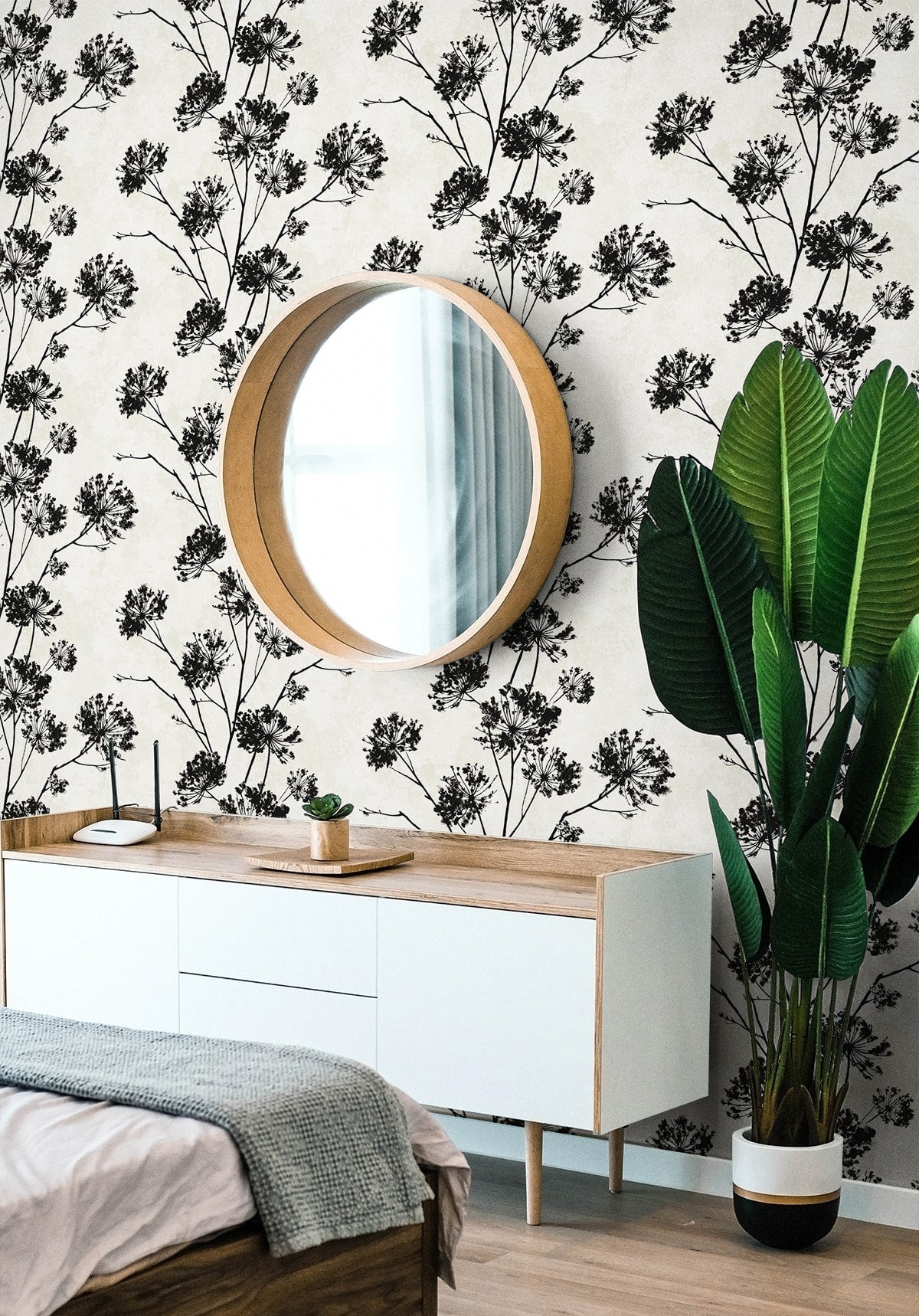 Dandelion Floral Peel and Stick Removable Wallpaper
