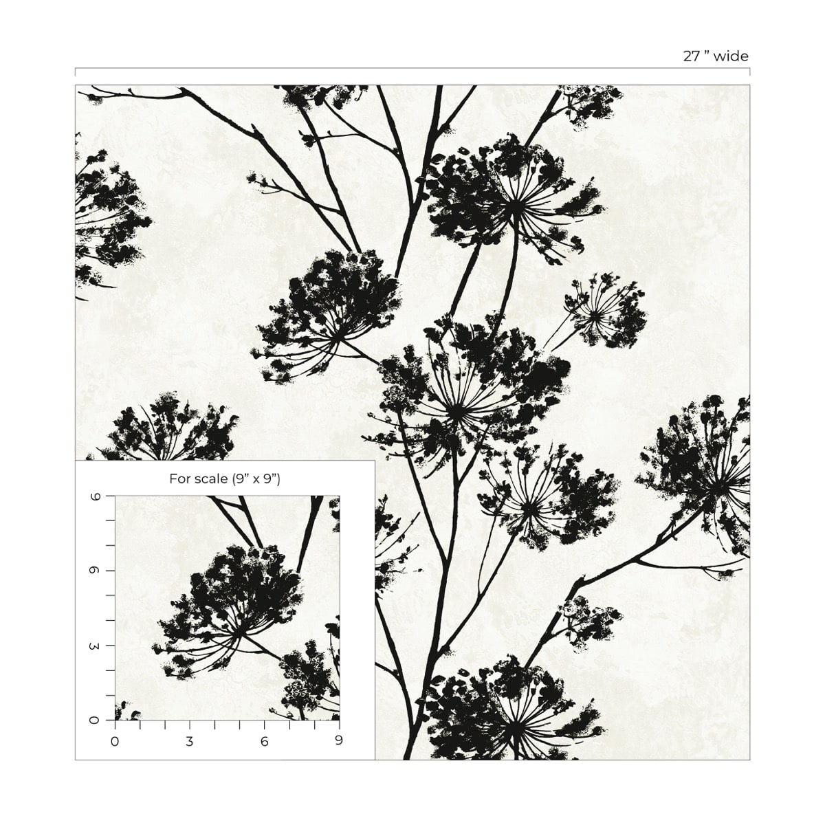 Dandelion Floral Peel and Stick Removable Wallpaper