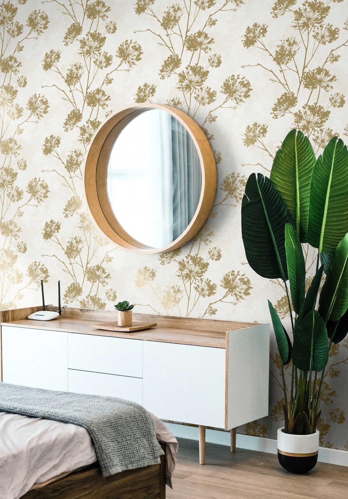 Dandelion Floral Peel and Stick Removable Wallpaper