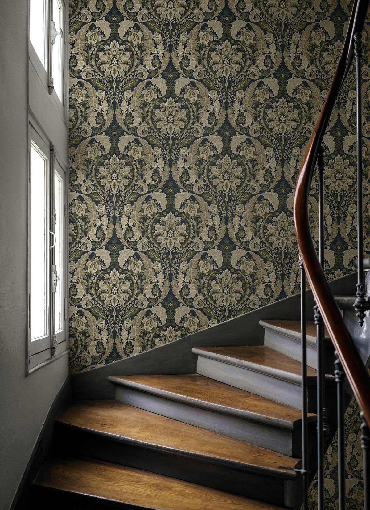 Thornton Vintage Damask Peel and Stick Removable Wallpaper
