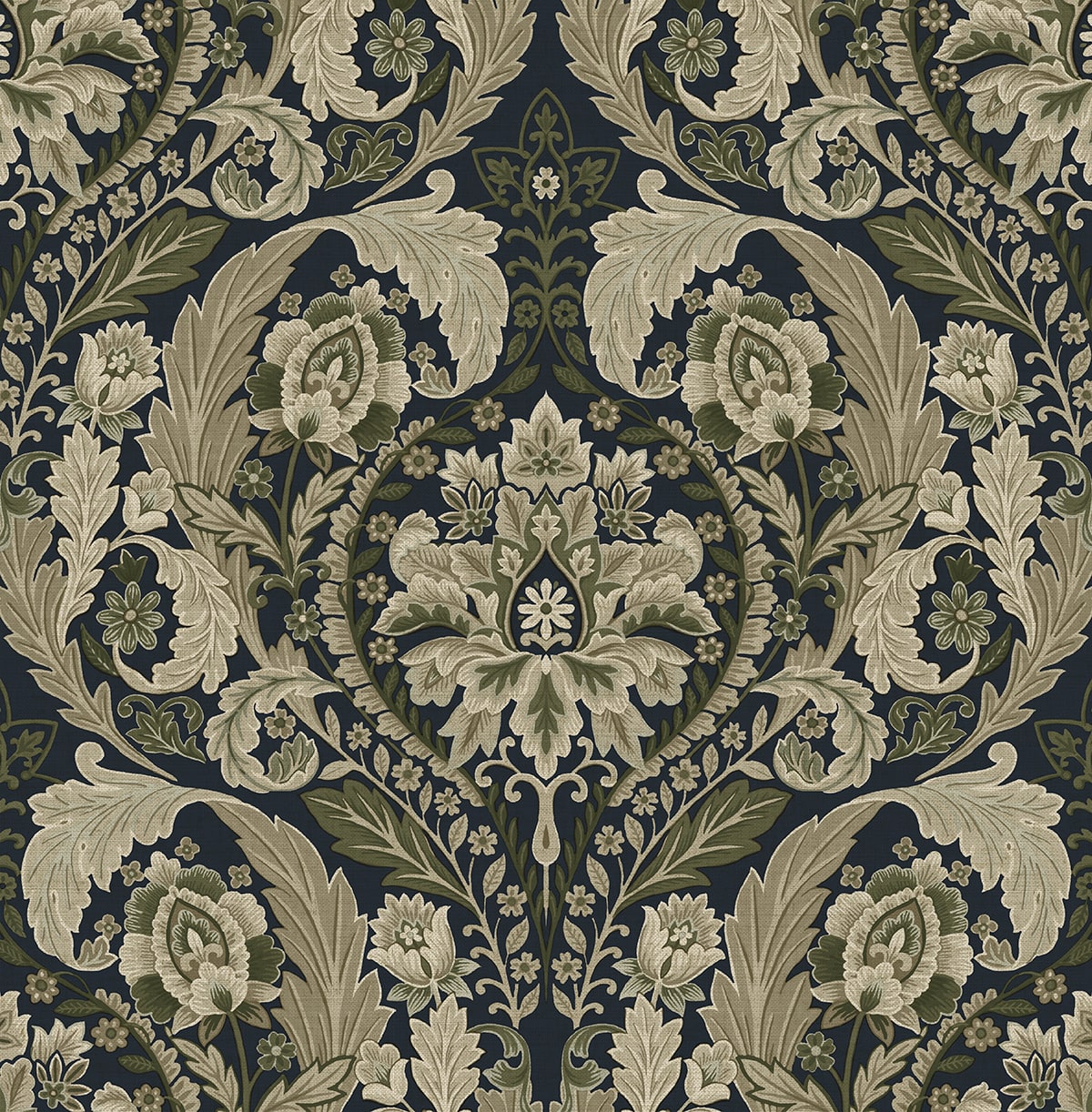 Thornton Vintage Damask Peel and Stick Removable Wallpaper