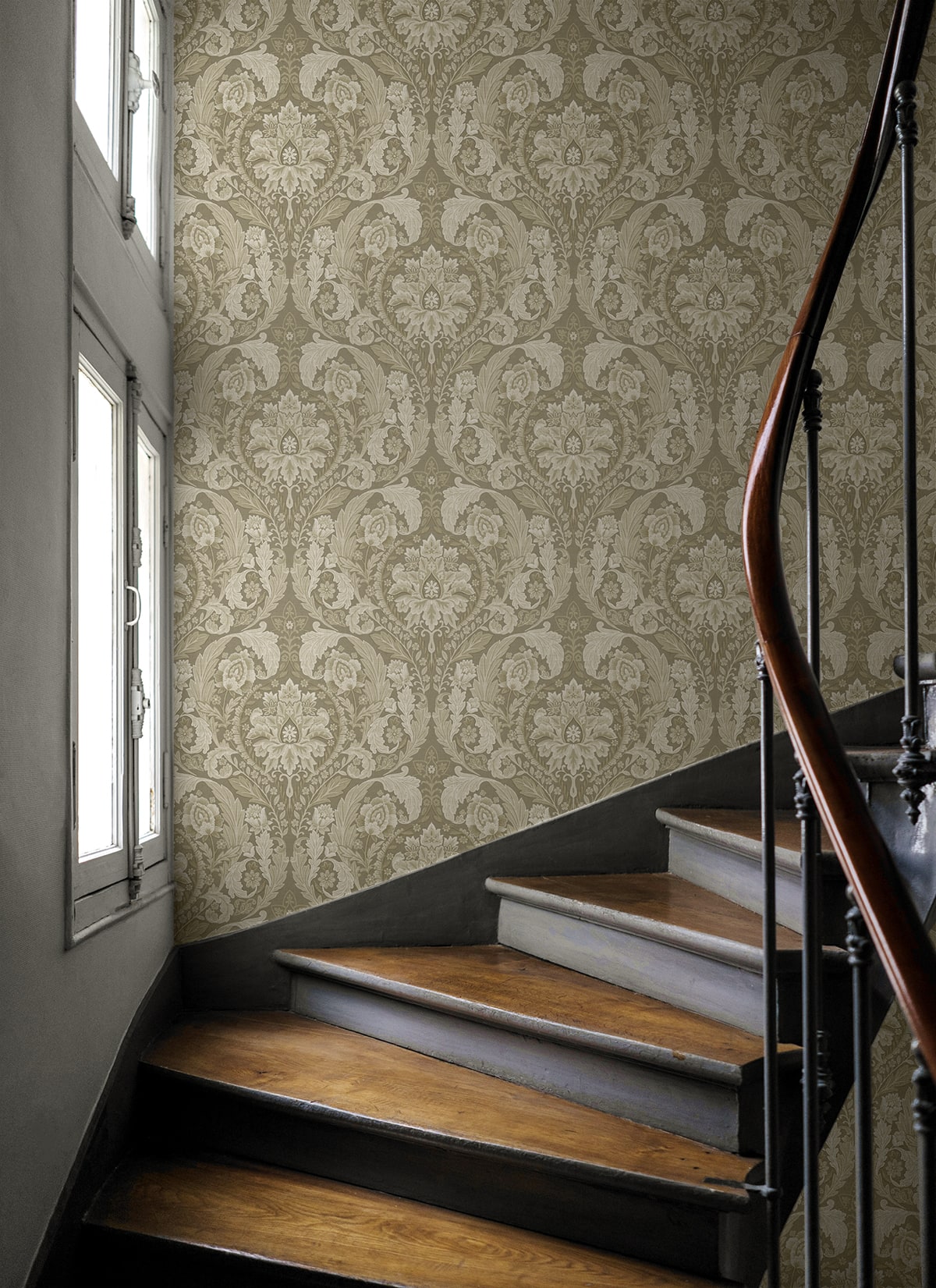 Thornton Vintage Damask Peel and Stick Removable Wallpaper