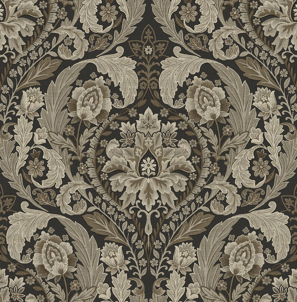Thornton Vintage Damask Peel and Stick Removable Wallpaper