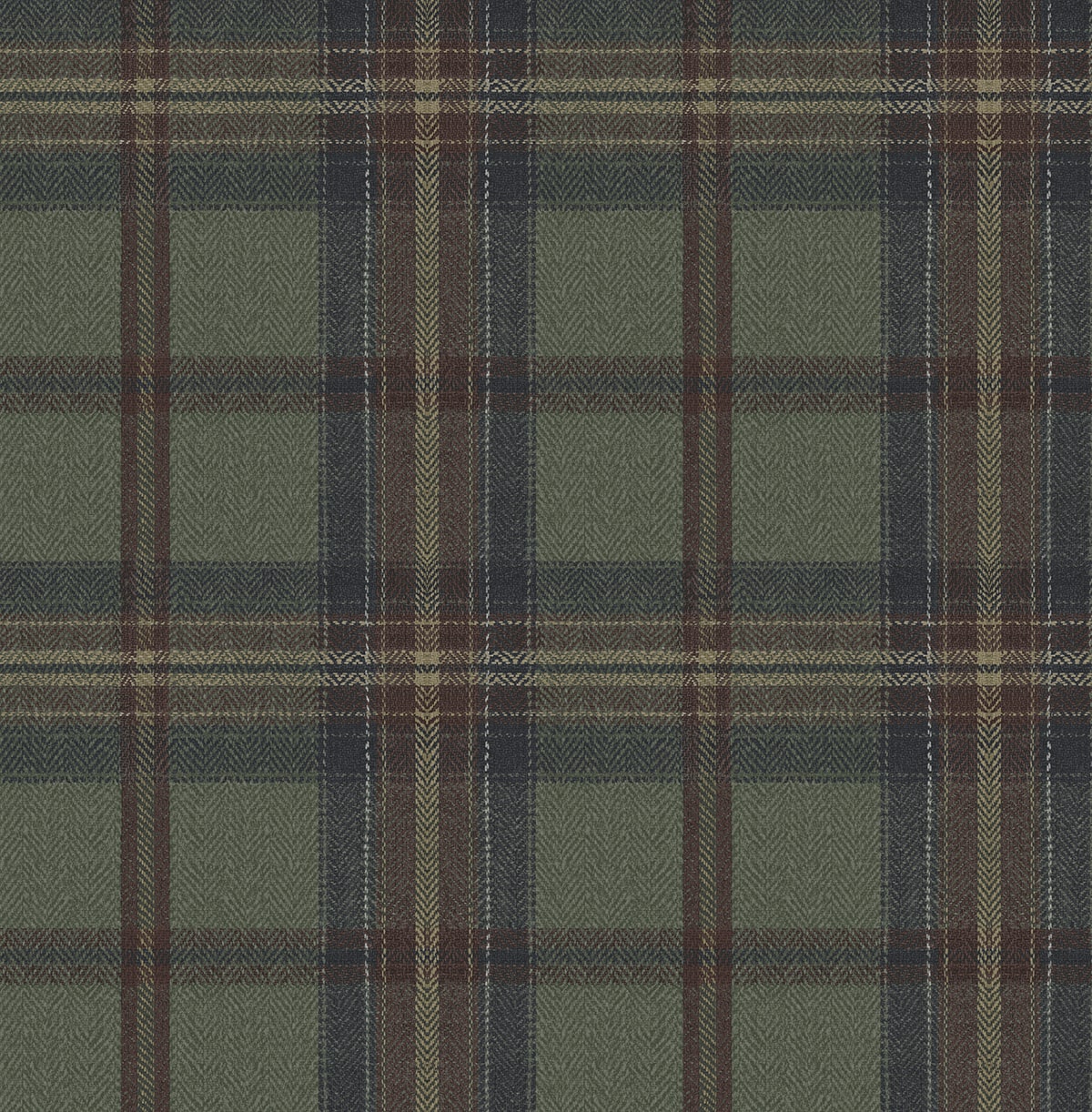 Herringbone Plaid Premium Matte Non-Woven Peel and Stick Wallpaper