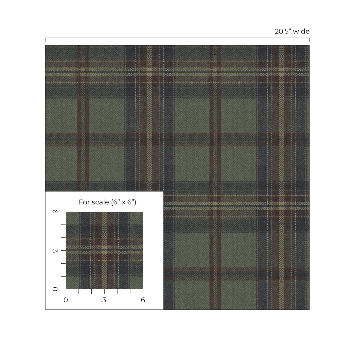 Herringbone Plaid Premium Matte Non-Woven Peel and Stick Wallpaper