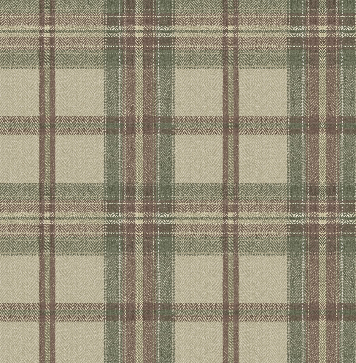 Herringbone Plaid Premium Matte Non-Woven Peel and Stick Wallpaper
