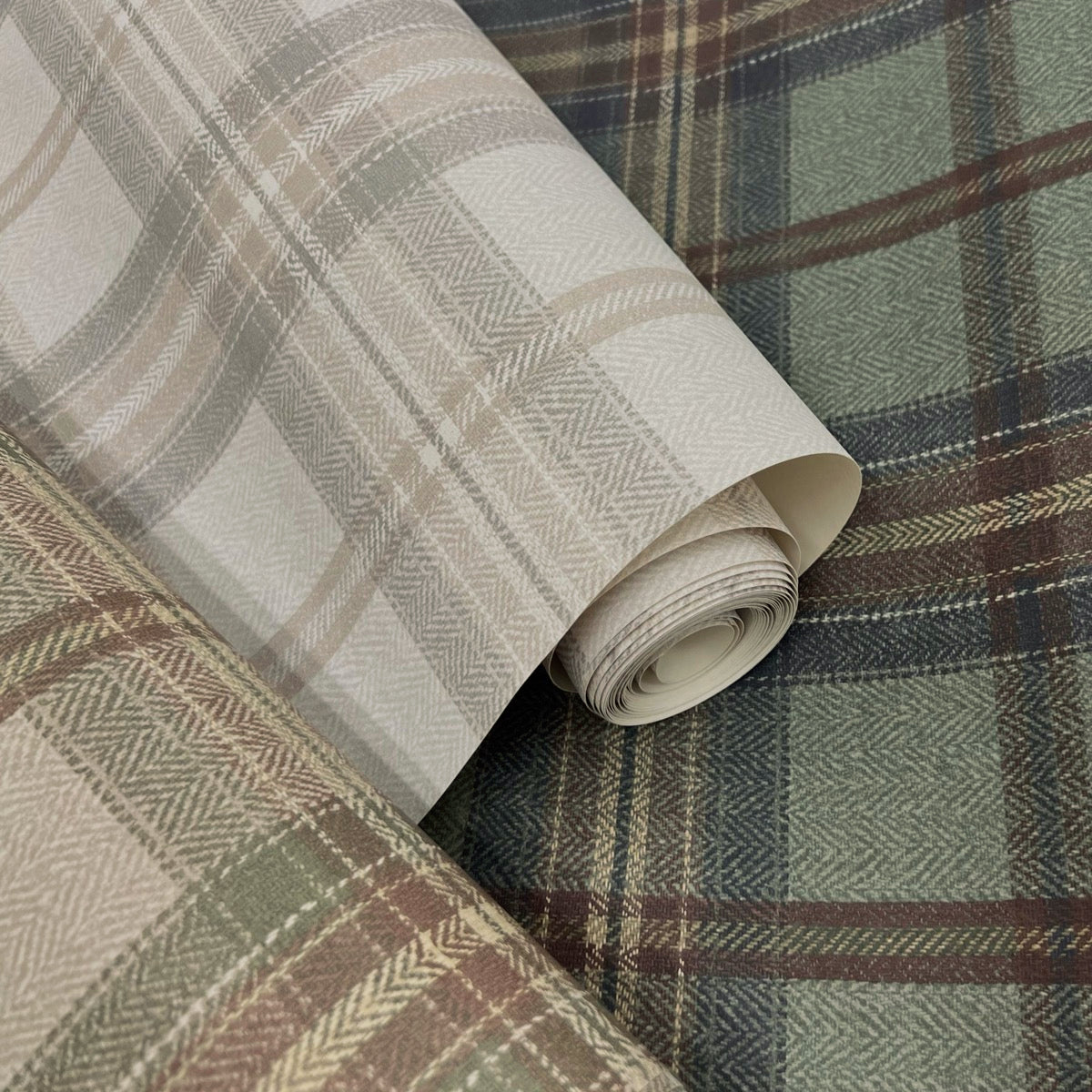Herringbone Plaid Premium Matte Non-Woven Peel and Stick Wallpaper