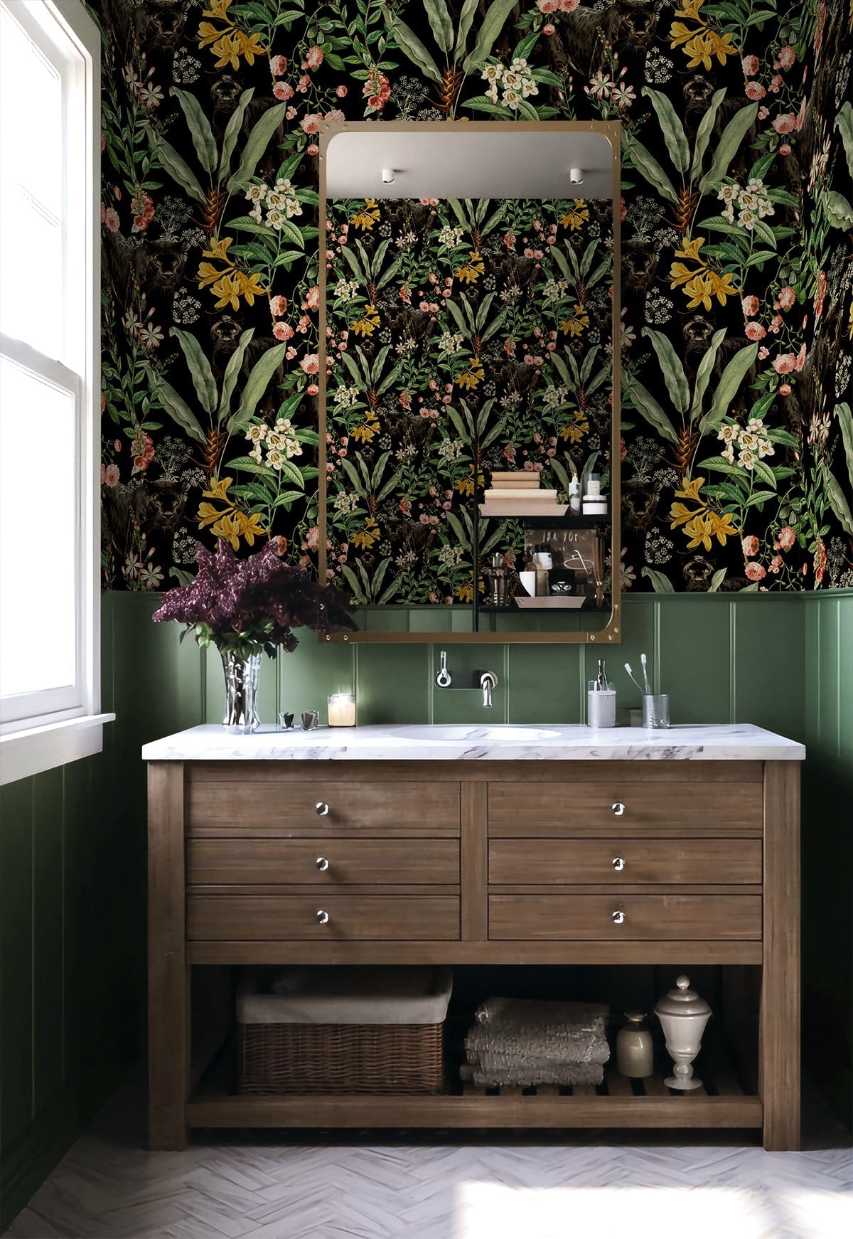 Panther Jungle Peel and Stick Removable Wallpaper