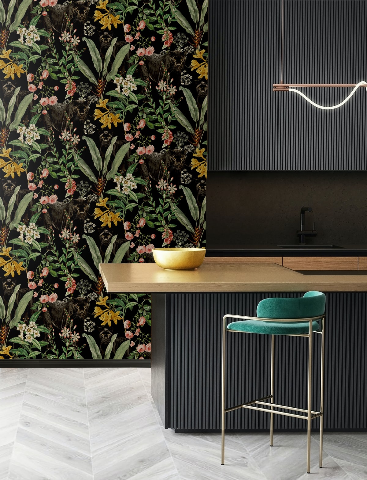 Panther Jungle Peel and Stick Removable Wallpaper