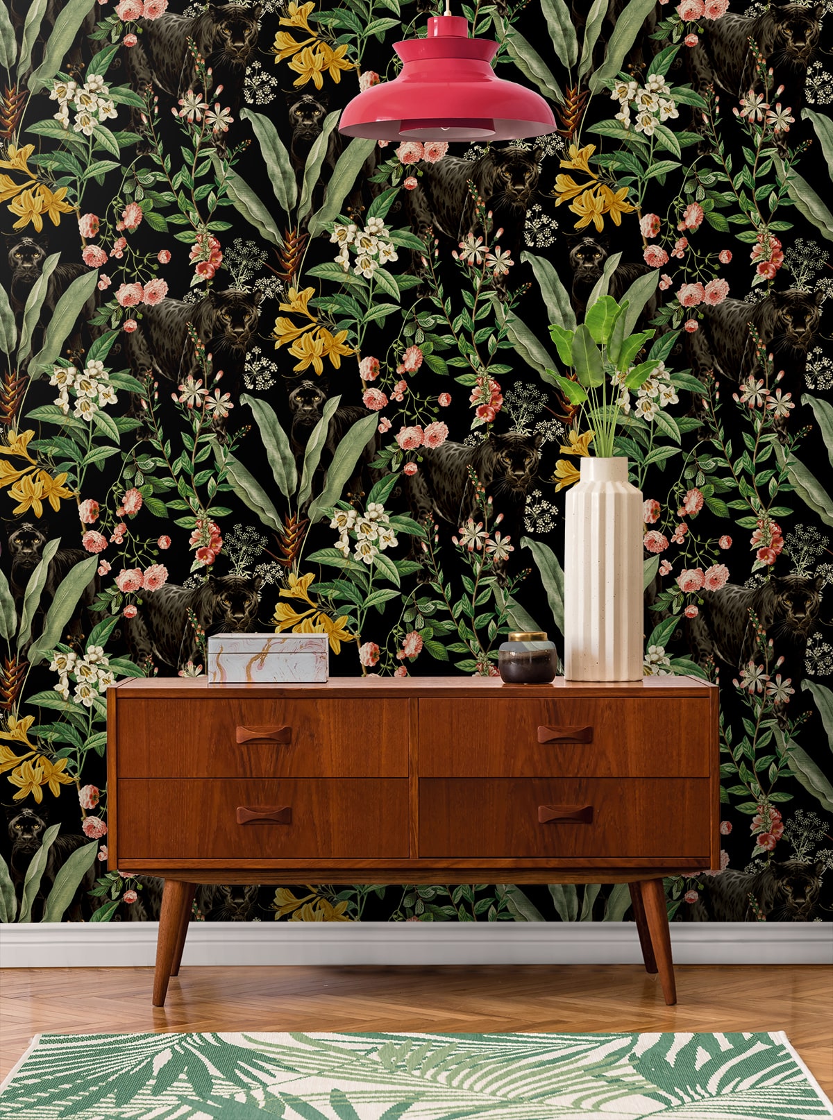 Panther Jungle Peel and Stick Removable Wallpaper
