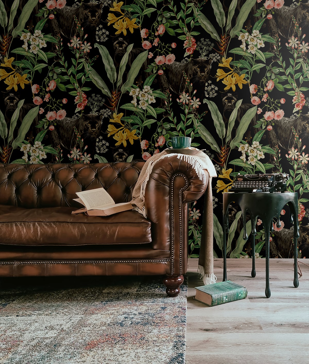 Panther Jungle Peel and Stick Removable Wallpaper