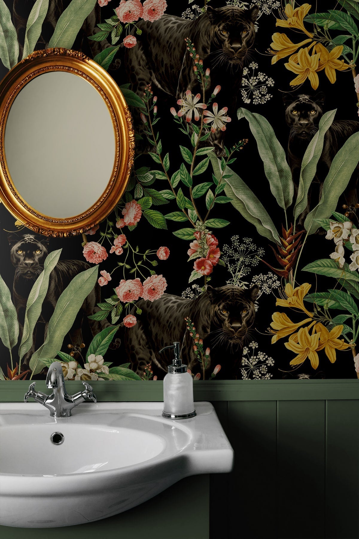 Panther Jungle Peel and Stick Removable Wallpaper