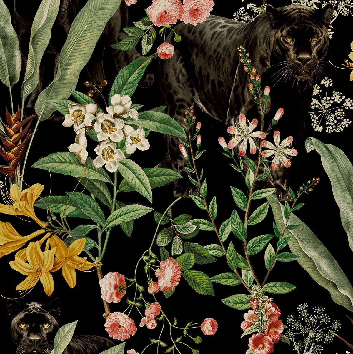 Panther Jungle Peel and Stick Removable Wallpaper