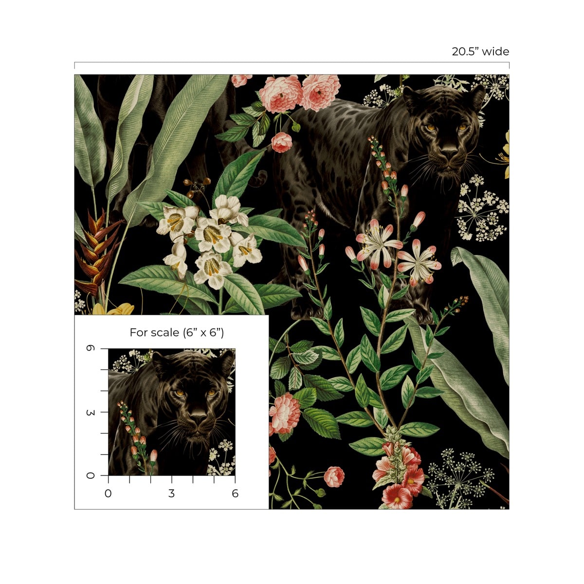 Panther Jungle Peel and Stick Removable Wallpaper