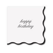 Happy Birthday Cocktail Napkins - Cream & Black