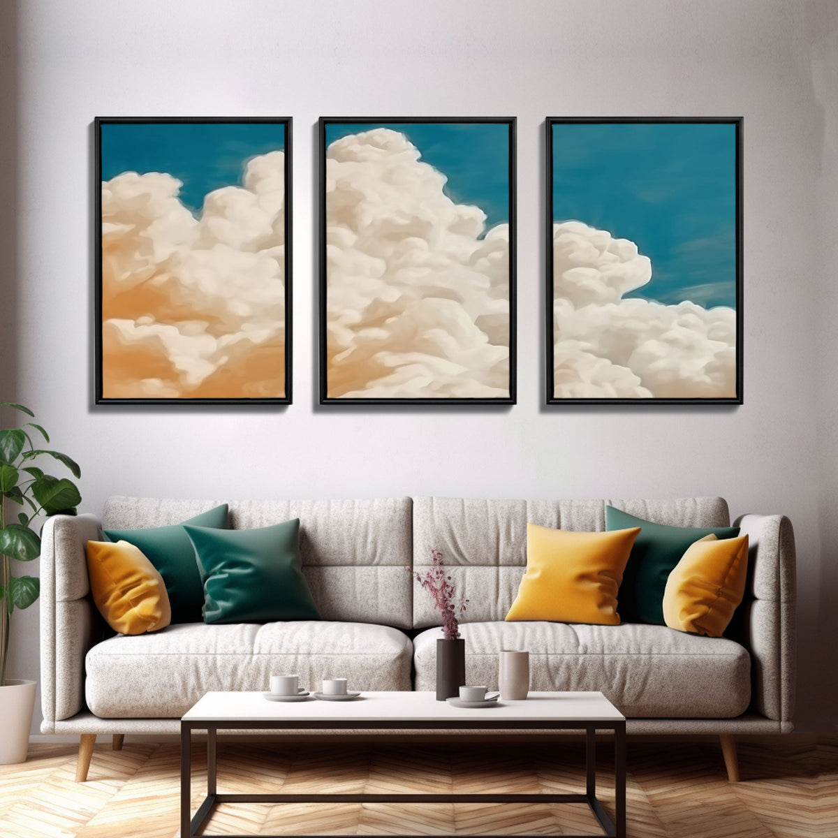 Framed Canvas Wall Art Set of 3