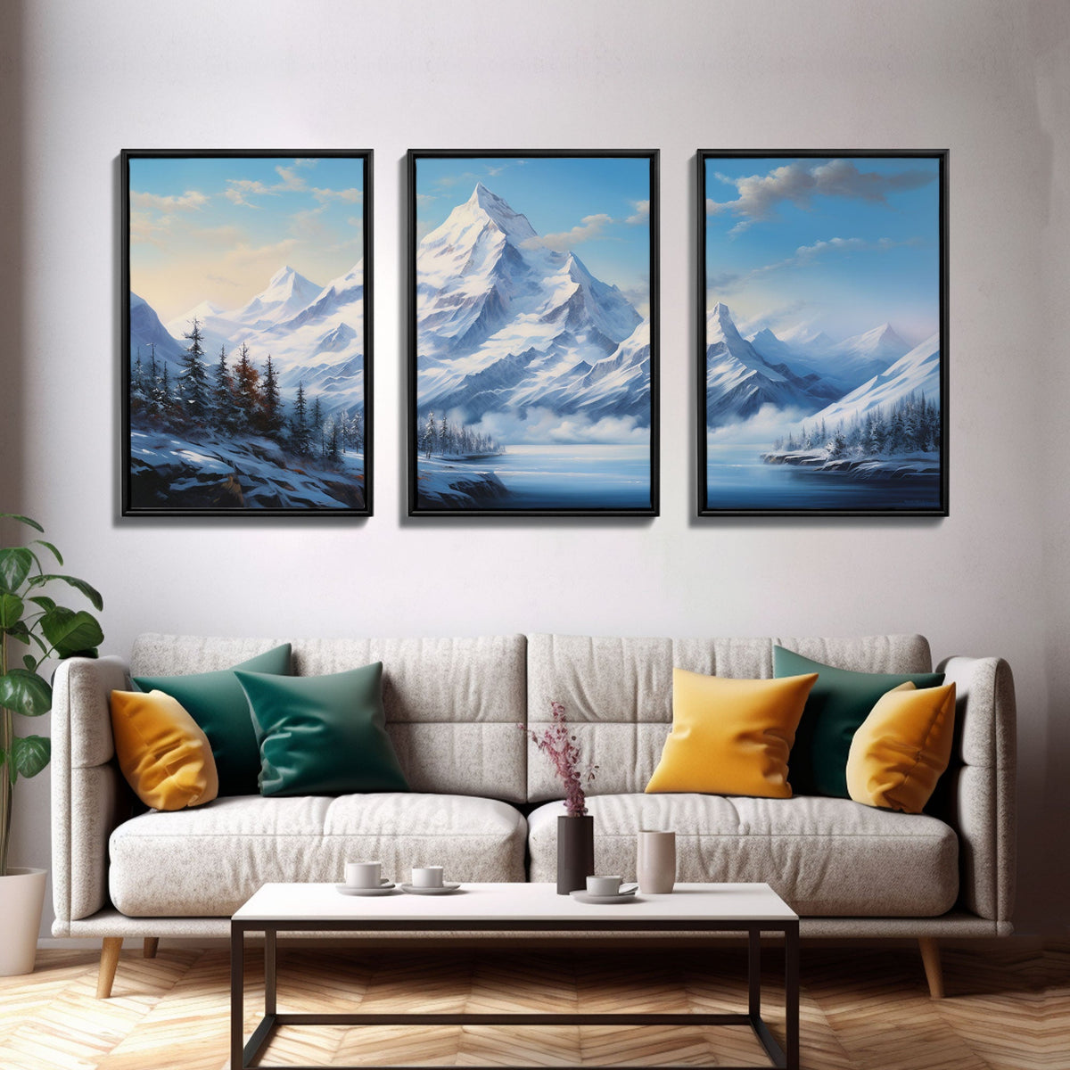 Winter Landscape, Canvas Print, 3 Piece Wall Art