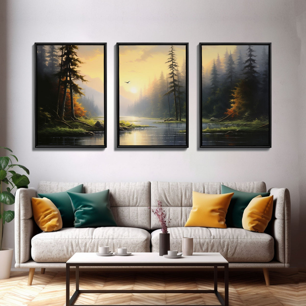 Forest Wall Art, Canvas Print, 3 Piece Wall Art