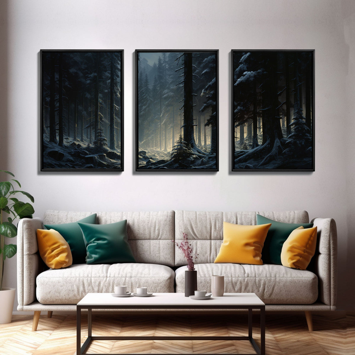 Framed Canvas Print, Wall Art Set of 3