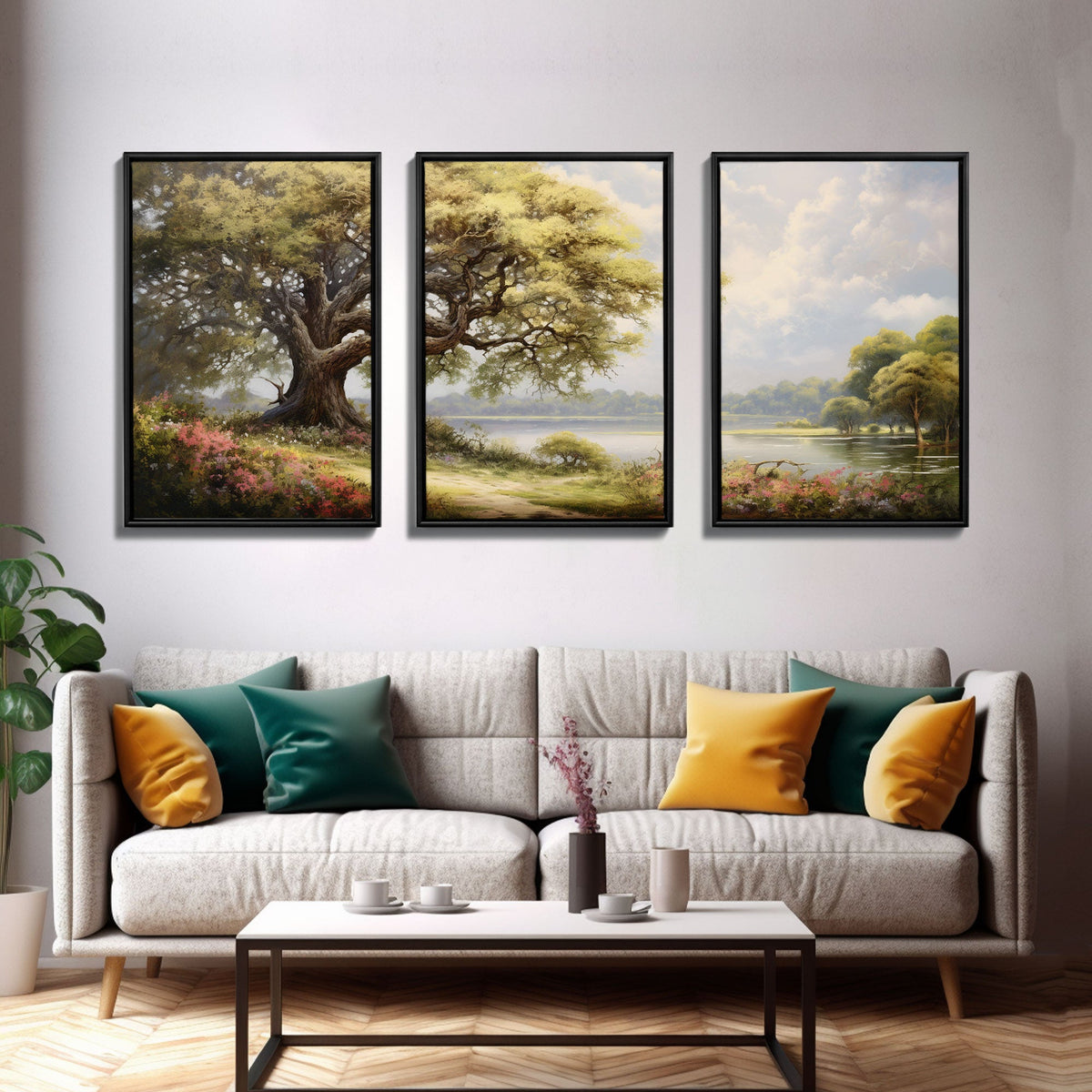 Lake Wall Art, Canvas Print, 3 Piece Wall Art