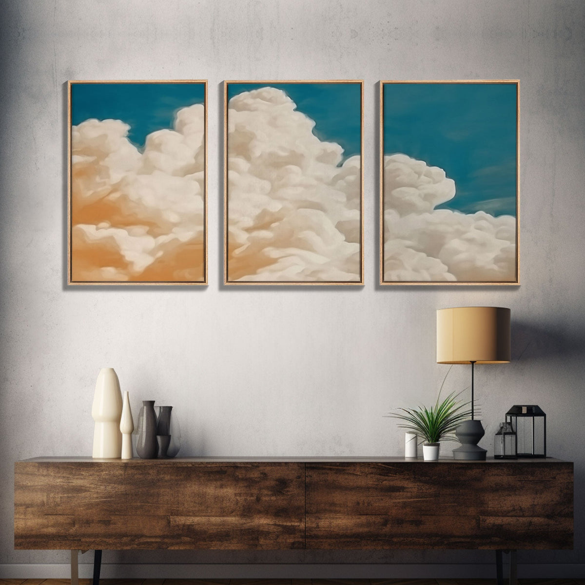 Framed Canvas Wall Art Set of 3