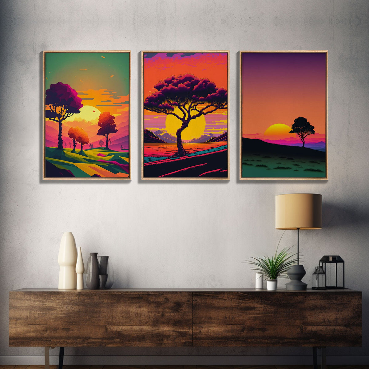 Triptych 3 Panel Wall Art, Framed Canvas Prints