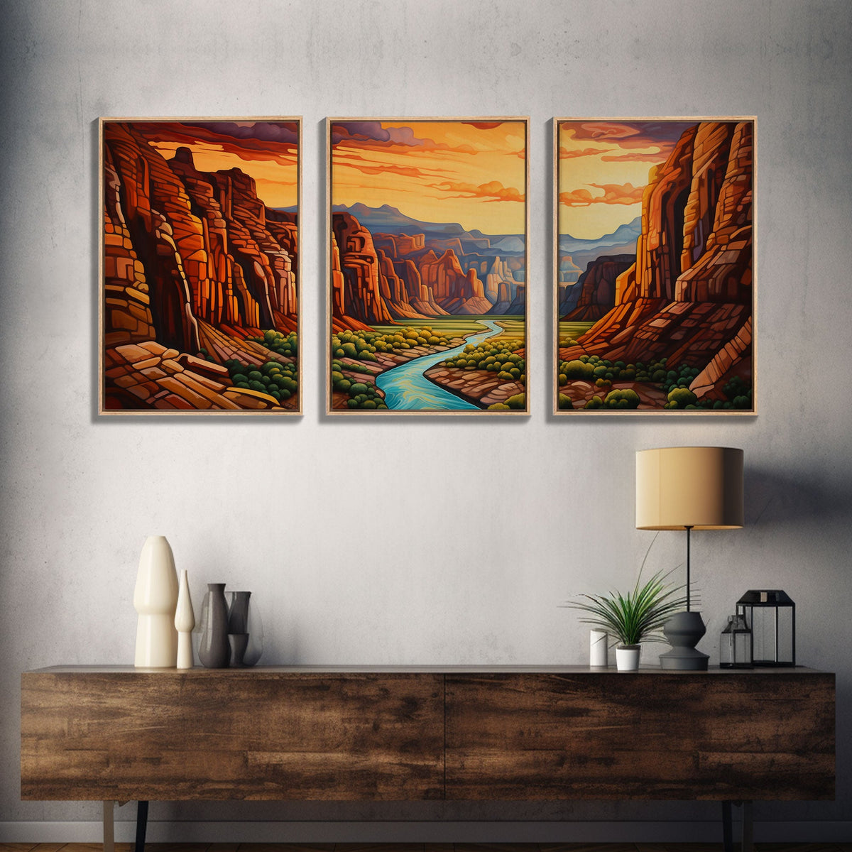 Canyon Art, Canvas Print, 3 Piece Wall Art