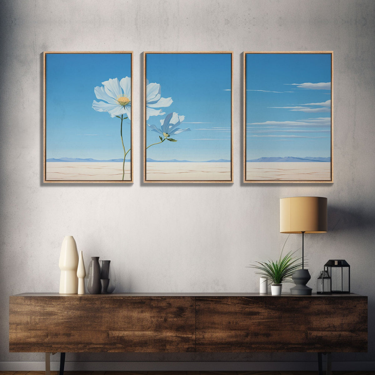 Flower Art Print, Canvas Print, 3 Piece Wall Art
