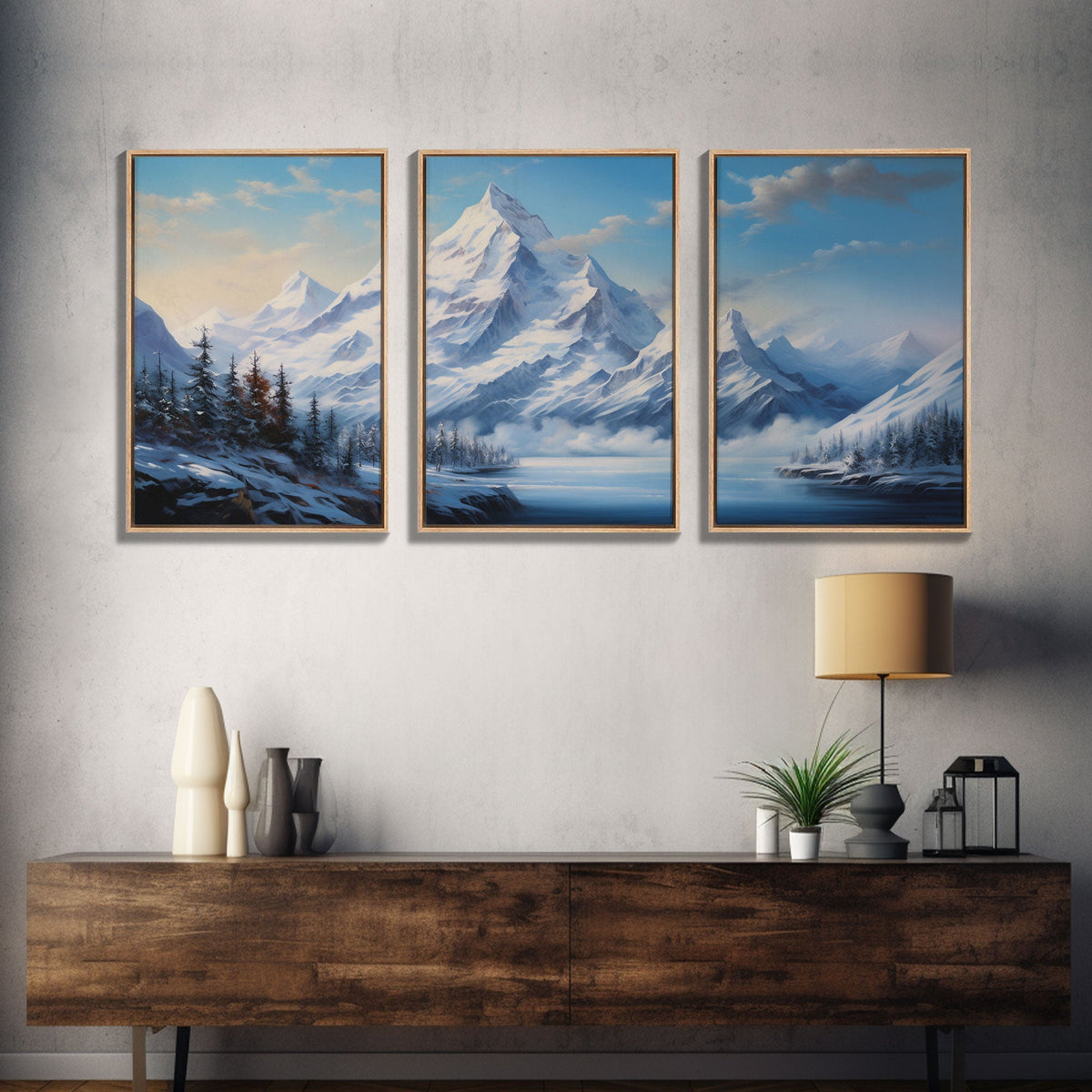 Winter Landscape, Canvas Print, 3 Piece Wall Art