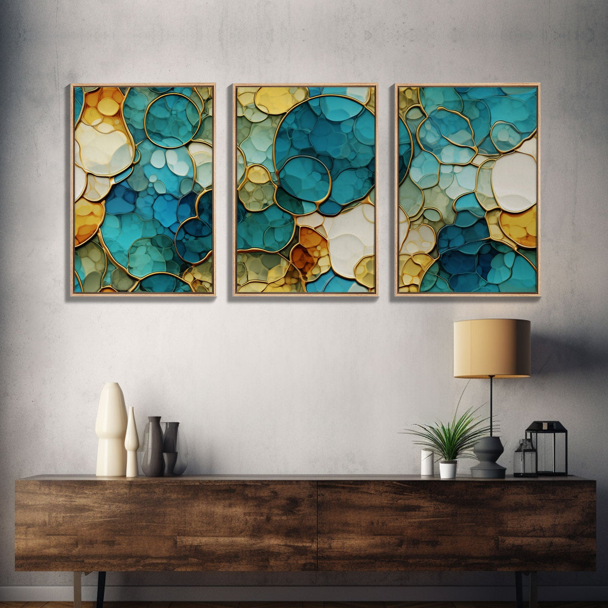 Abstract Art Print, Canvas Print, 3 Piece Wall Art