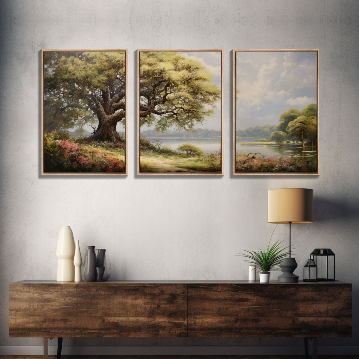 Lake Wall Art, Canvas Print, 3 Piece Wall Art
