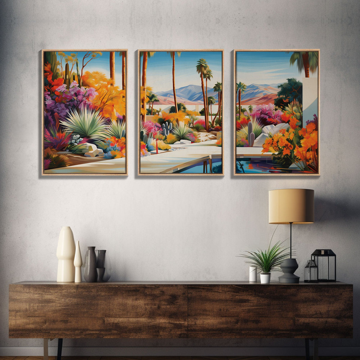 Palm Trees Art, Canvas Print, 3 Piece Wall Art