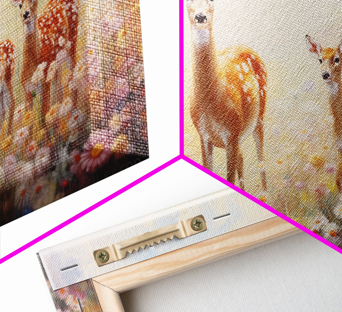 Deer Wall Art, Canvas Print, 3 Piece Wall Art