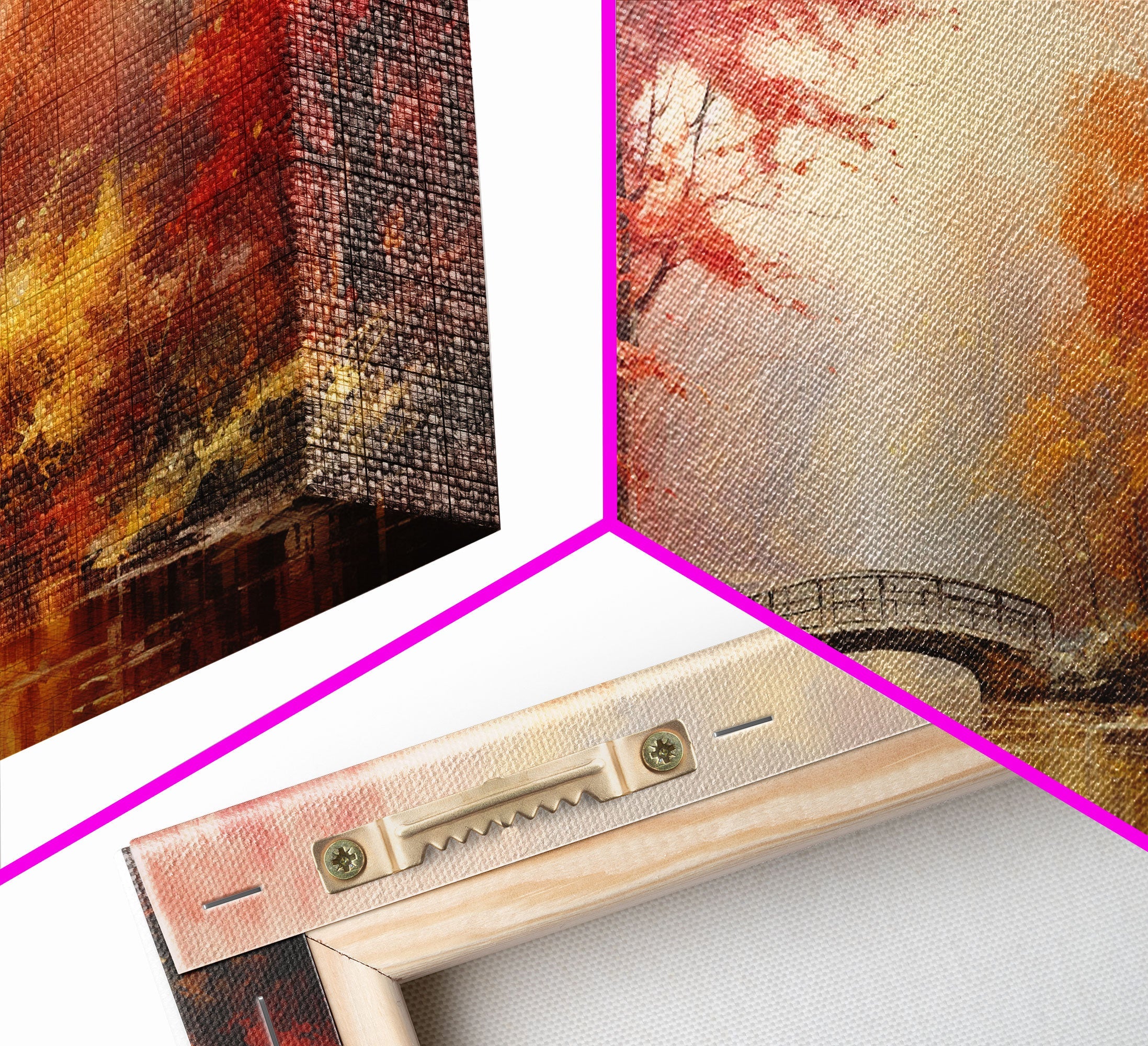 Fall Decor, 3 Piece Wall Art Set, Autumn Forest Oil Painting, Canvas Prints