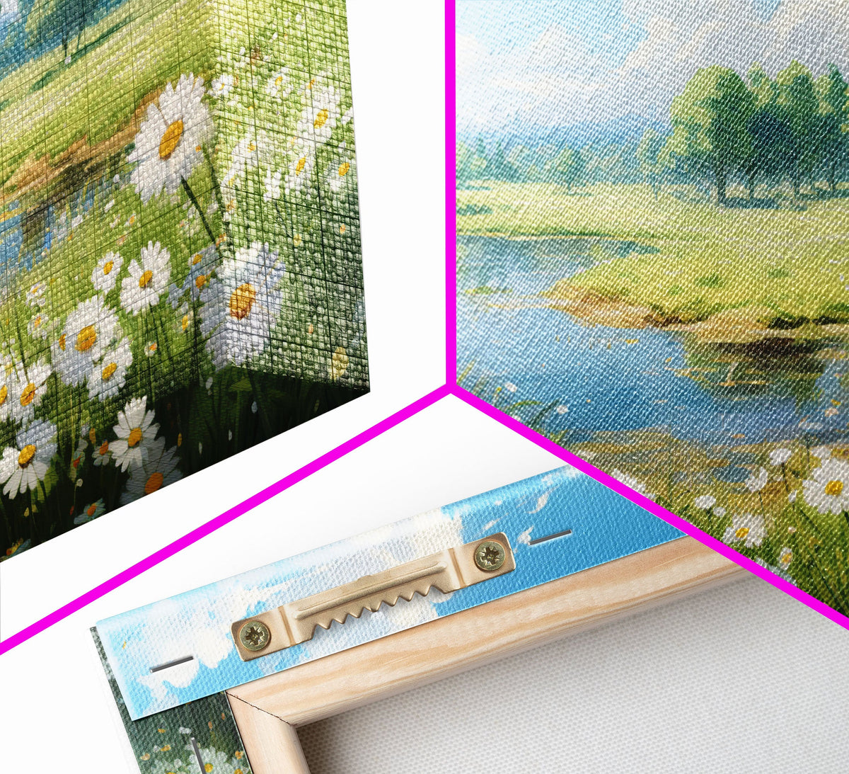 Wildflower Meadow, Canvas Print, 3 Piece Wall Art