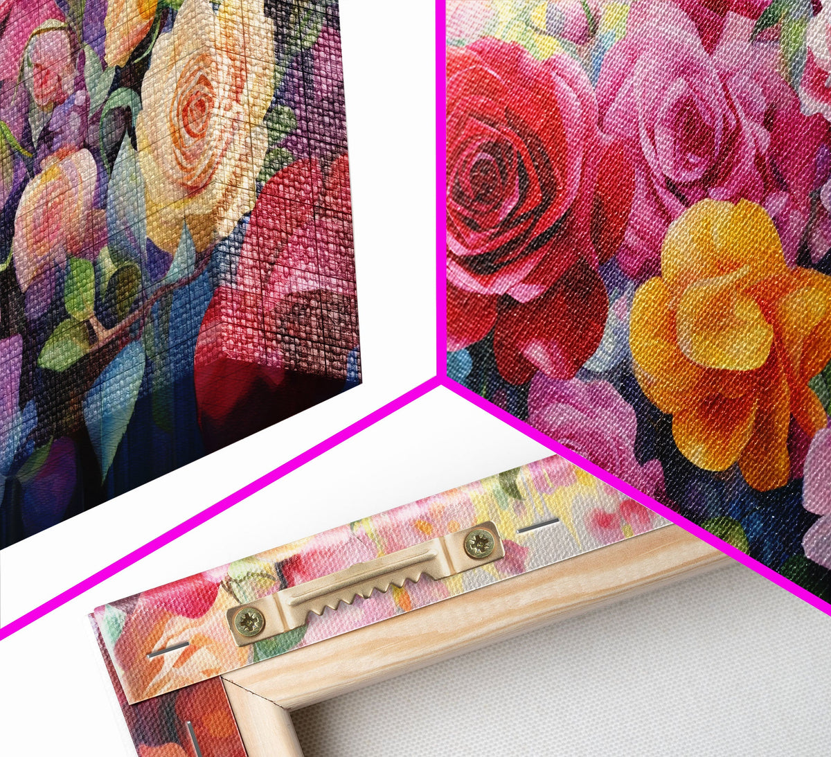 Roses Wall Art, Canvas Print, 3 Piece Wall Art