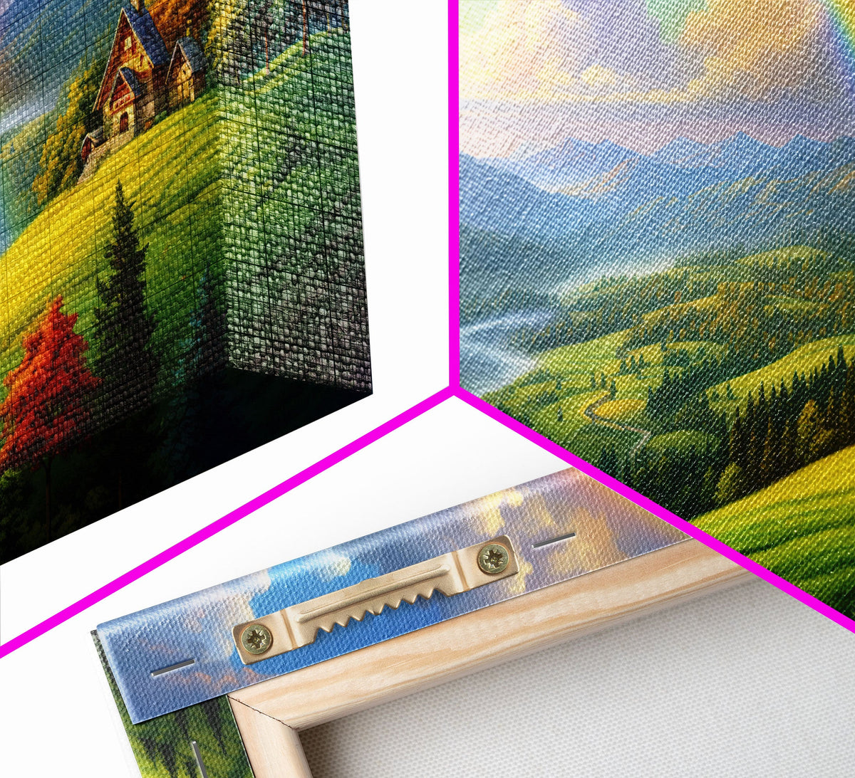 Rainbow Wall Art, Canvas Print, 3 Piece Wall Art
