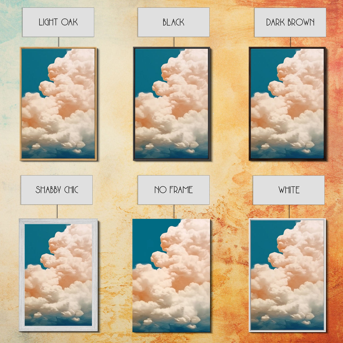 Cloud Wall Art Triptych 3 Piece Set