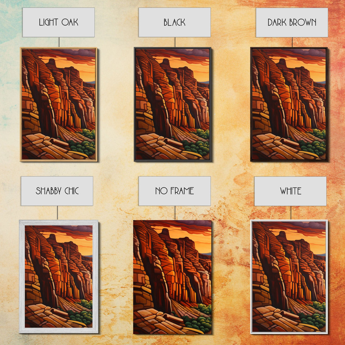 Canyon Art, Canvas Print, 3 Piece Wall Art