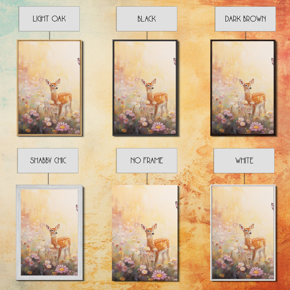 Deer Wall Art, Canvas Print, 3 Piece Wall Art